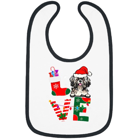 Shih Tzu Lover Santa Claus Christmas Dogs Pajamas Bibs