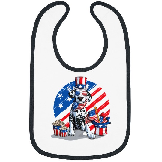 Dalmatian 4th of July American Sunglasses Dog Puppy USA 4 Dog Lover Dalmatians Dog Bibs