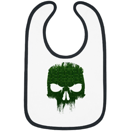 Skeletons Skulls Binary Code Skull Computer Programmer Developer Tech Geek Skull Bibs
