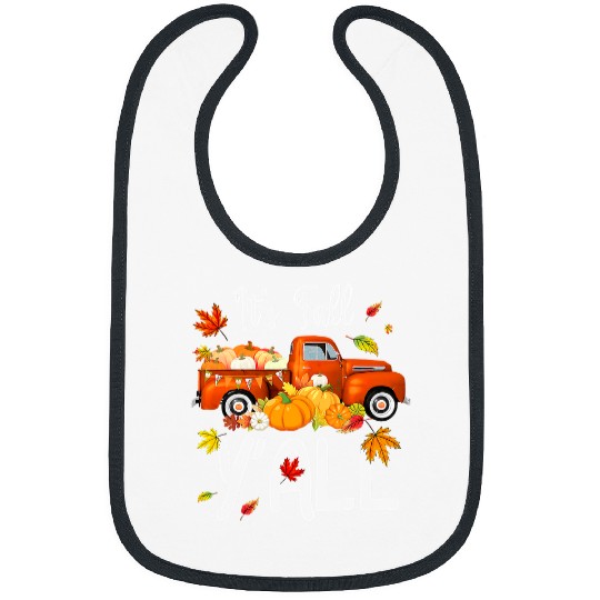 Its Fall Yall Cute Pumpkin Truck Autumn Fall Leaves Season146 Bibs