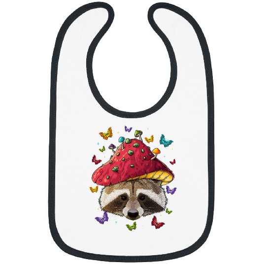 Raccoons Cottagecore Raccoon Aesthetic Mushroom Cute Goblincore Bibs