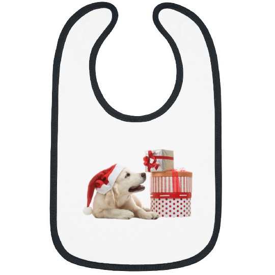 Labrador Lab Dog Santa Hat Christmas Yellow Lab Bibs