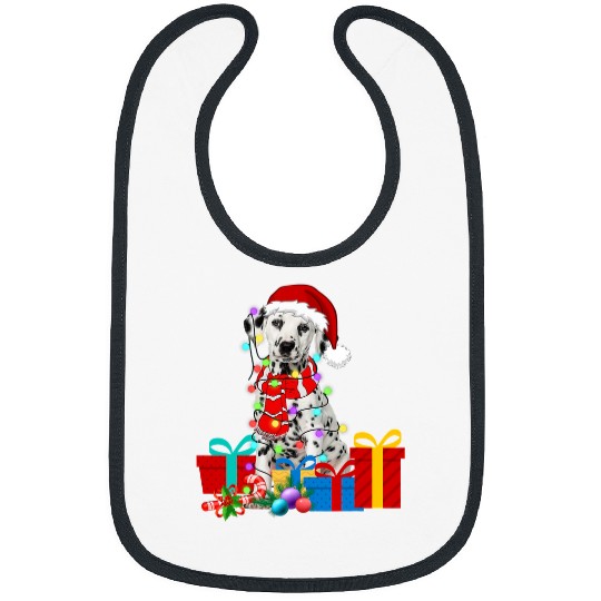 Dalmatian Christmas Lights Dalmatian Puppy xmass Pajama 303 Dog Lover Dalmatians Dog Bibs