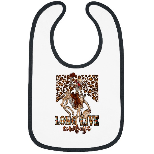 Skeletons Skulls Cowboy Killer Long Live Cowboy Skeletons Leopard Western Skull Bibs