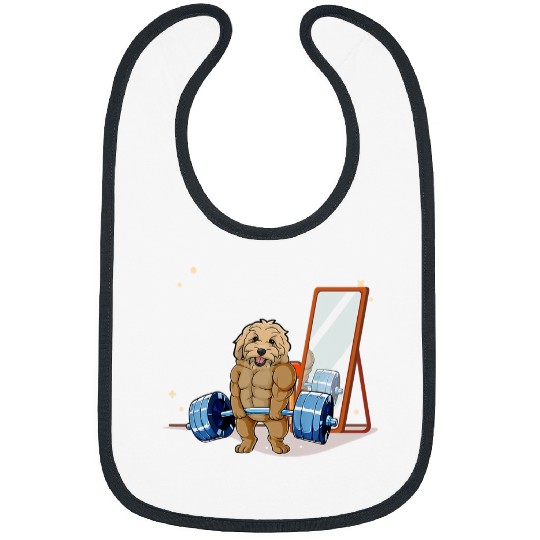 Dog Goldendoodle Weightlifting Deadlift Men Fitness Gym Bibs