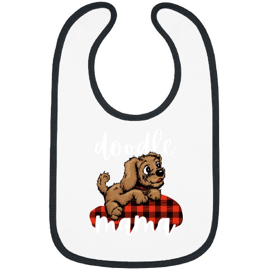 Goldendoodle Mama Groodle Retriever Mix Dog Breed buffalo plaids Doodle Dog Bibs
