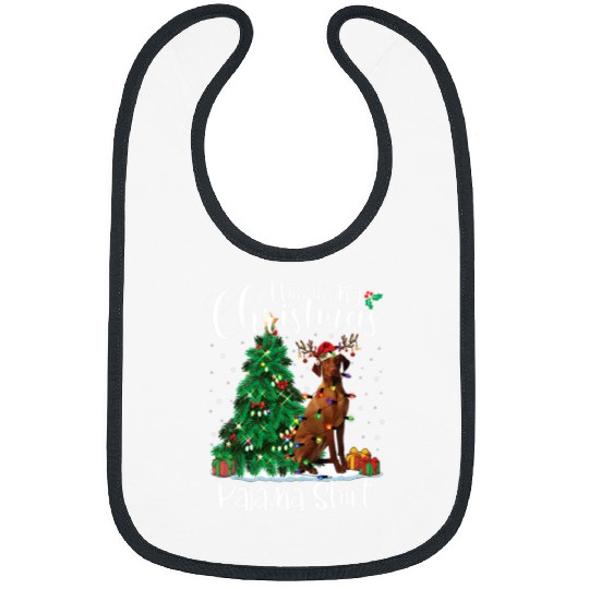 Dog Vizsla Christmas Vizsla Reindeer Funny Pajama Dog Lover Xmas Bibs
