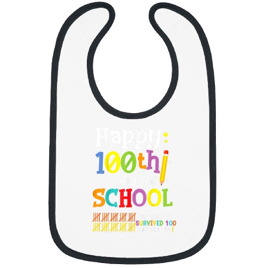 Teacher Job 100 Days of SchoolTeacher kids Student Boy Girl 100 Hearts Bibs