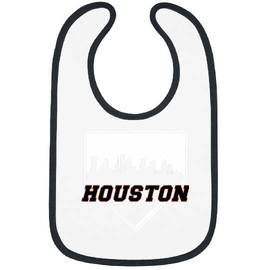 City of Houston Skyline Art Downtown Texas Baseball Fan Gift Bibs