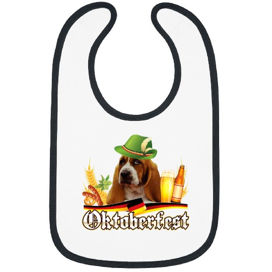 Beer Basset Hound Dog Beer Oktoberfest Prost Beer Festival Munich Bibs