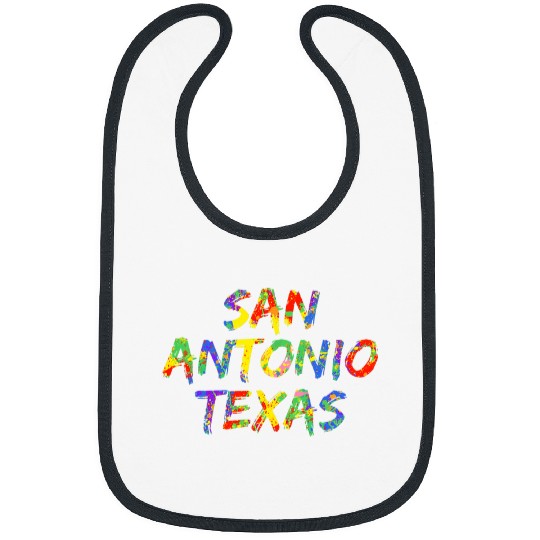 Colorful Rainbow Artwork City Pride Gift San Antonio Texas Bibs