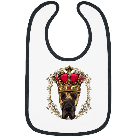 Dog Great Dane Royal Great Dane King Queen Princess Great Dane Dog Lover Bibs
