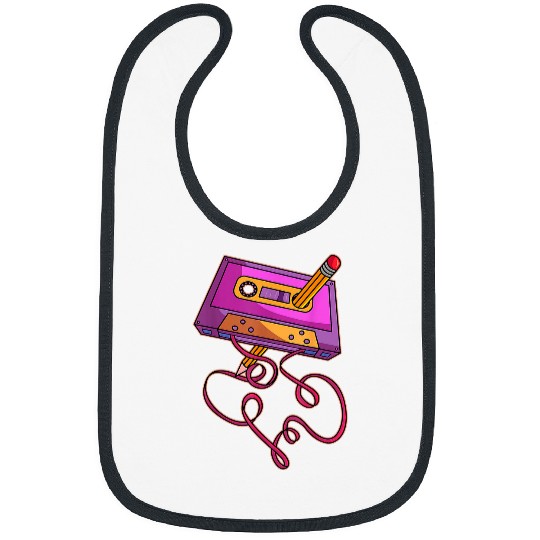 80s cassette tape pencil 1980s 3throwback music Bibs