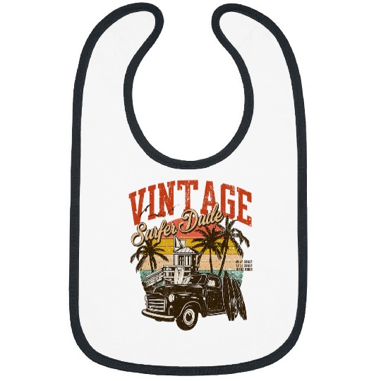 Surf Life vintages Surfer Dude Retro Sunset Lifesaver Tower 50s Truck Bibs