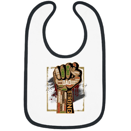 Mens Black Dad African American Melanin Pride Black History Month 1 Bibs