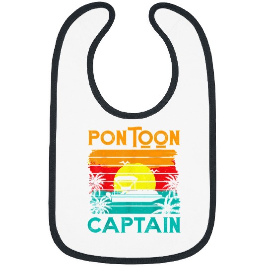 Pontoon Boat Captain Retro vintages Style Pontoon Boat21 Boating Bibs