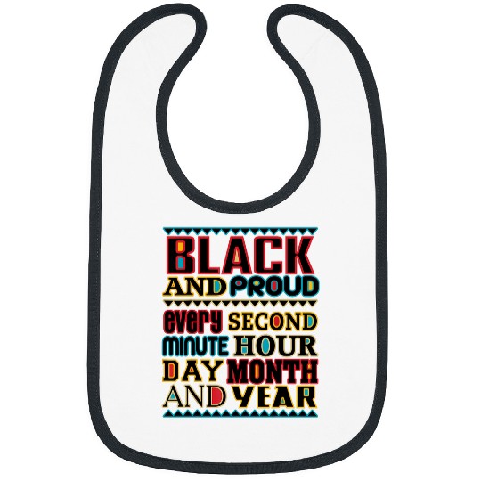 Black and Proud Black Lives African Color Word Art Original Bibs