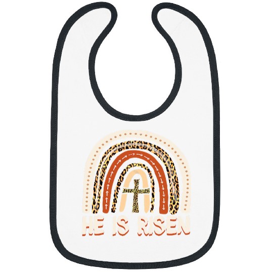 Christian He Is Risen Leopard Rainbow Christian Jesus Happy Easter Day 3 Christ Bibs