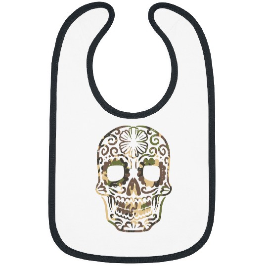 Skeletons Skulls Camo Sugar Skull Calavera Dia De Muertos Mexican Halloween Skull Bibs
