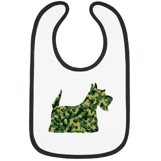 Dog Scottish Terrier Scottie Dog Lover Camouflage Gift Bibs