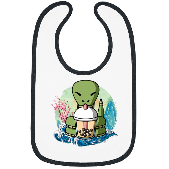 Boba Tea Year of the Snake Chinese New Year Zodiac Zen Wave Bibs