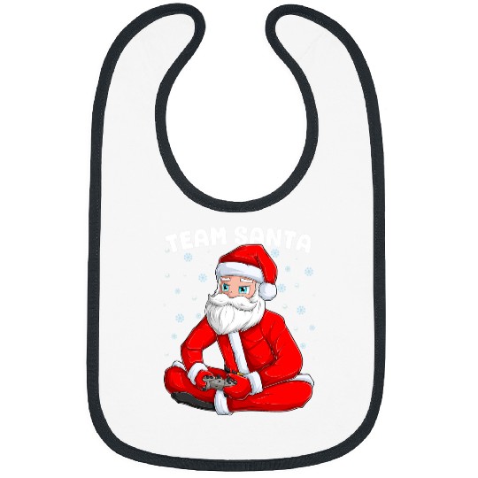Team Santa Gamer Christmas xmass Gaming Matching Family Kids Bibs