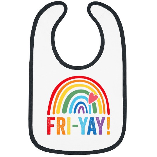 Friyay Friyay rainbow colors teacher childrens fun designs Bibs