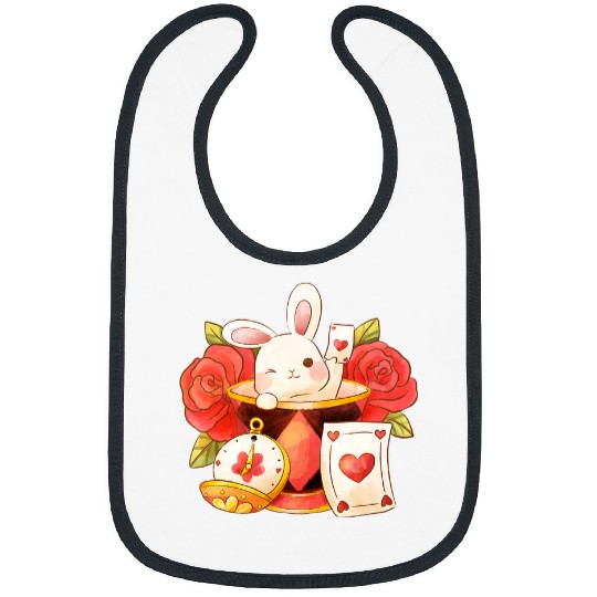 Rabbits Cute White rabbit Alice in wonderland costume 306 Bibs