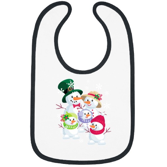 Snowpeople Family Let it Snow Graphic for Snow lovers 359 Bibs