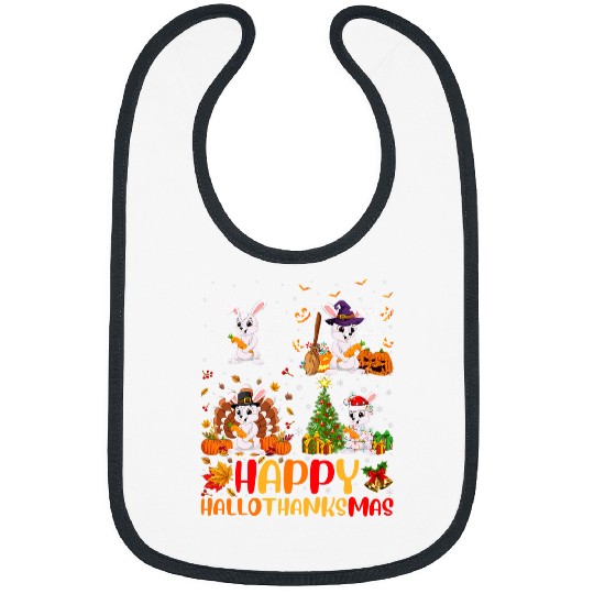 Rabbits Halloween Thanksgiving Christmas Bunny Hallothanksmas Bibs