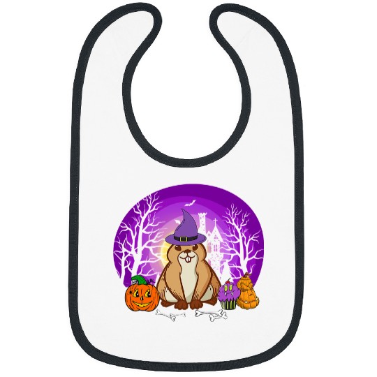 Skeletons Skulls Cute Gopher Lover Scary Pumpkin Skull Witch Gopher Halloween 6 Skull Bibs