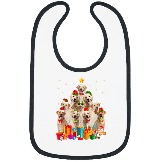 Labrador Lab Dog Lover Matching Santa Christmas Tree Bibs