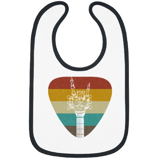 Skeletons Skulls vintages Retro Rock Roll Skeletons Funny Guitar Music Lover 3 Skull Bibs
