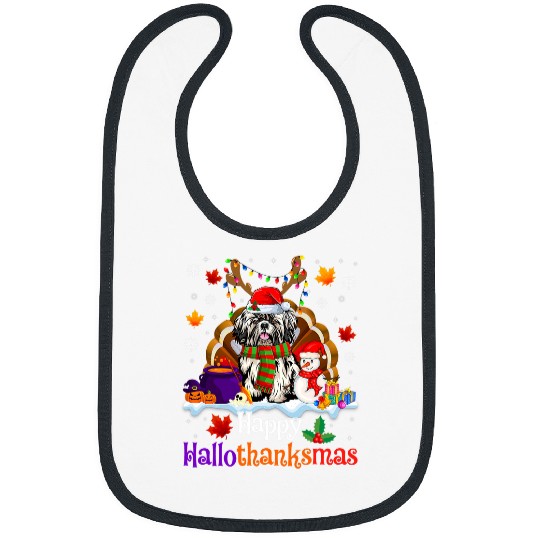Hallothanksmas Halloween Thanksgiving Shih Tzu Dog Bibs