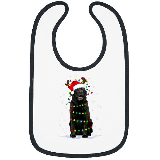 Labrador Lab Dog Black Lab Labrador Christmas Tree Light Pajama Dog xmass 4 Bibs