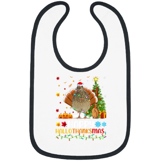 Quail Bird Lover Funny Happy Quail HelloThanksMas Bibs