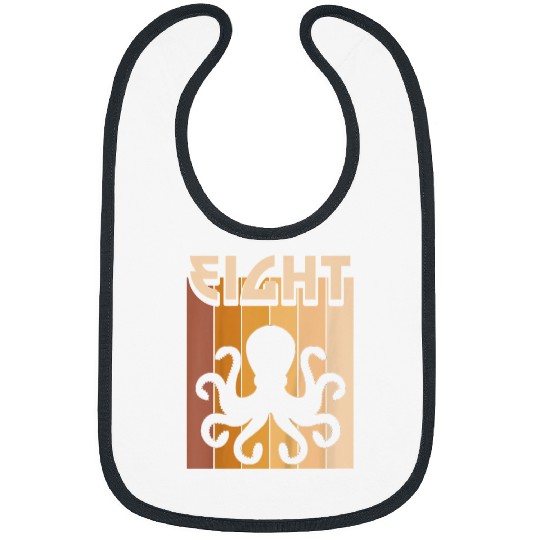 Octopuss Lover Kids 8 Year Old Octopuss Birthday Boy Girl 8th Birthday Octopus Bibs