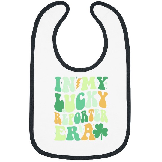 Groovy in My Lucky Reporter Era St Patricks Day Clover Bibs