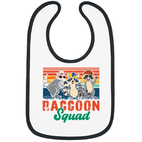 Raccoons vintages Retro Raccoon Funny Squad Three Raccoons Sunglasses Bibs