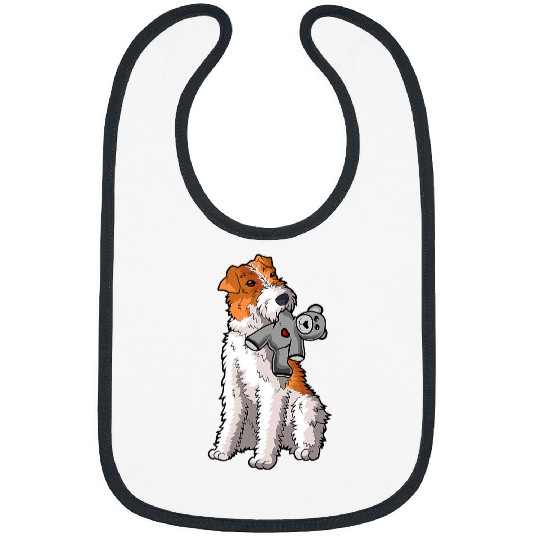 Wire hair fox terrier stuffed animal foxterrier Bibs