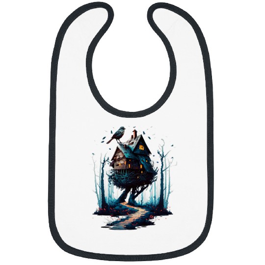 Walking House on Chicken Legs Slavic folklore Baba Yaga Art 31 Bibs