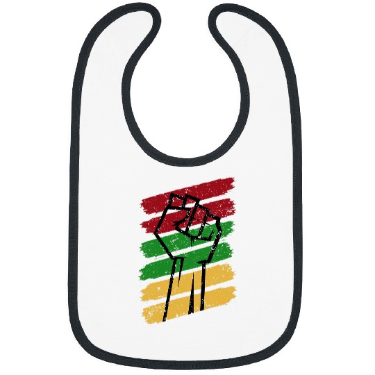 Black Fist Pride For Kids Toddler Boys Girls Black History Bibs
