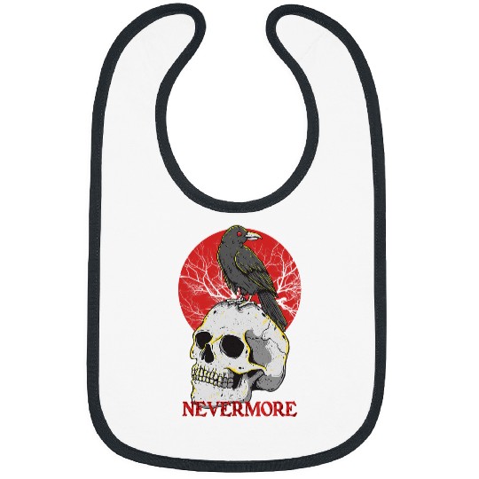 Skeletons Skulls Nevermore Gothic Crow Raven Skull Head Emo Punk Bird Lover 539 Skull Bibs