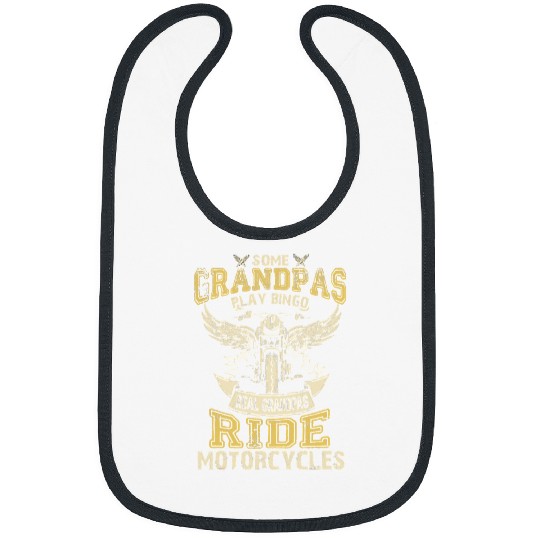 Motocross Biker Mens Some Grandpas Play Bingo Real Grandpas Ride Motorcycles34 Bibs