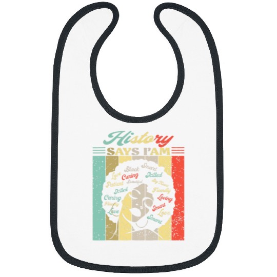Black Afro Woman Melanin Girl Black History Month Bibs