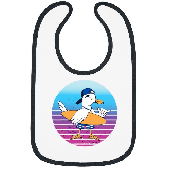 Surf Life Seagull vintages Retro Surfboard Surfing Harbour Albatros Bibs