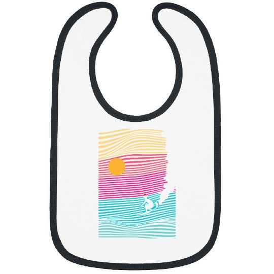Surf Life Christmas In July Retro Beach Summer Vacation Surfer Bibs