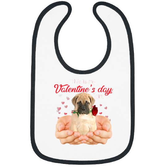 Cute Bull Mastiff This Is My Valentines Day Pajama Bibs