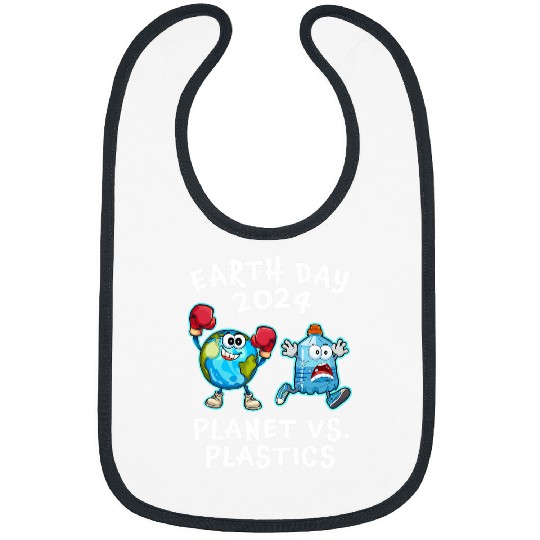 Earth Day 2024 Plant vs Plastics Funny Cute Bibs