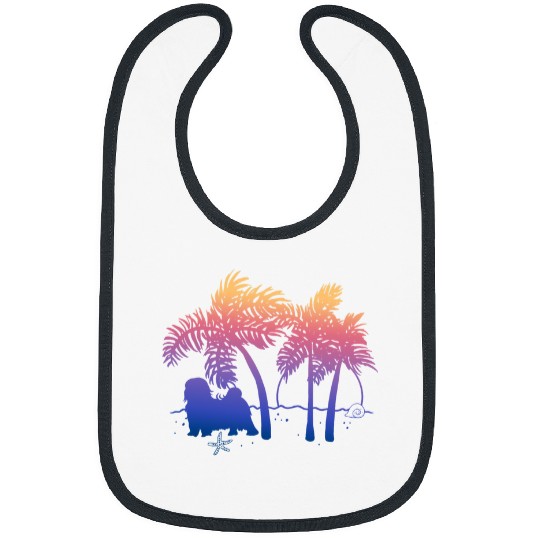 Dog Havanese Ombre Beach Sunrise Bibs